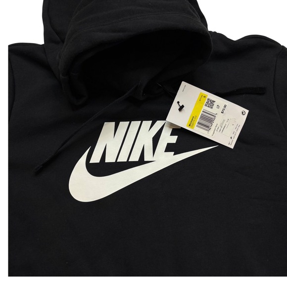 Nike Sportswear Essential Womens Fleece Hoodie Black DQ5775-010 Small NWT - Picture 3 of 9